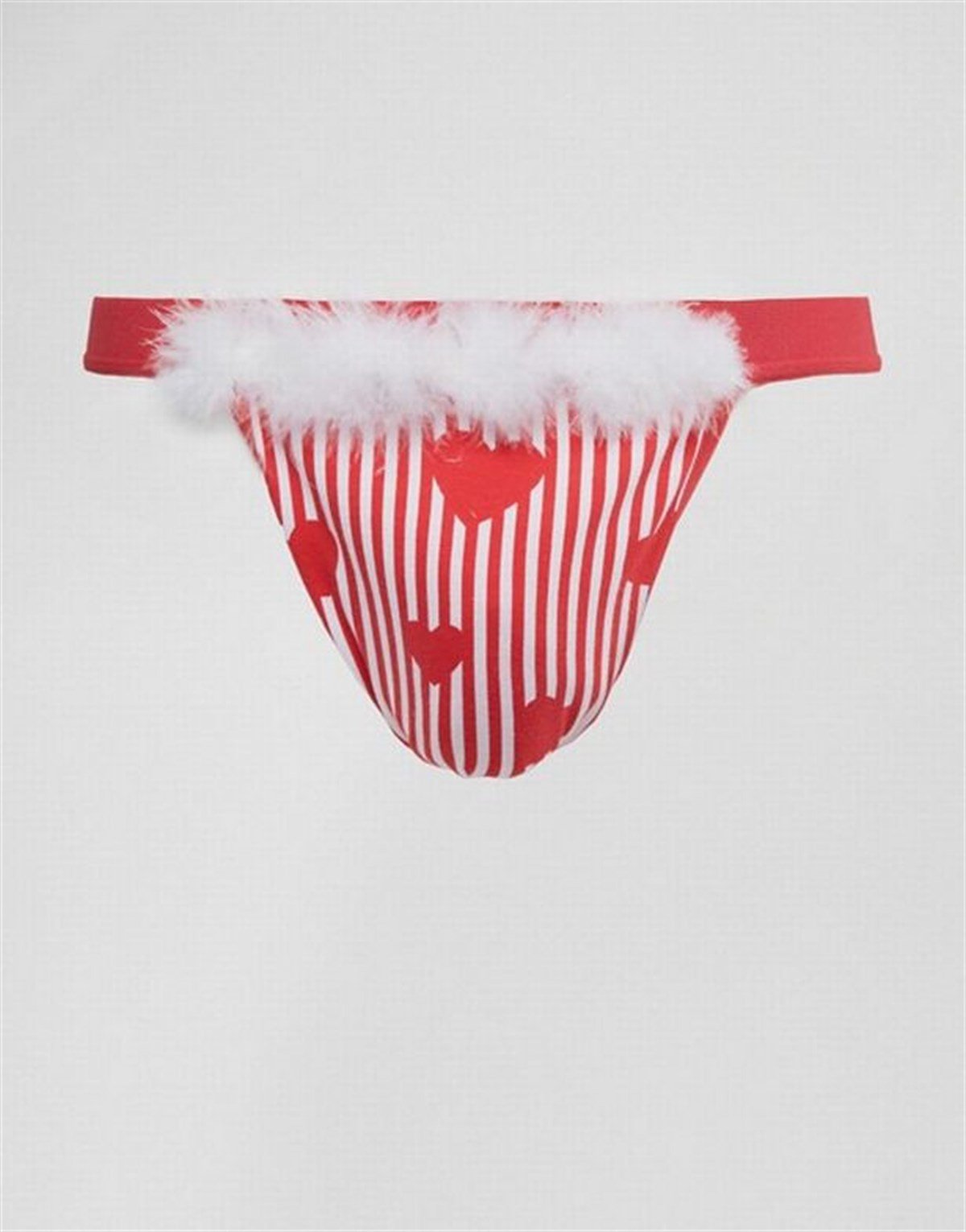 Asos Design Cristmas TAnga  JockStrap İç Çamasırı Kırmızı-Beyaz