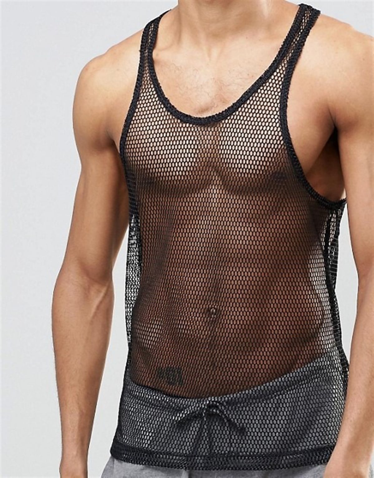 Asos Sırtı Açık File  Atlet Siyah