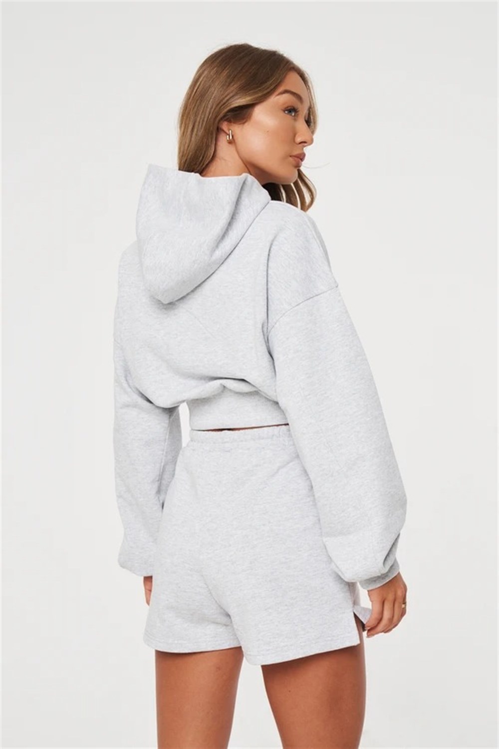 Basic Crop Sweat Gri