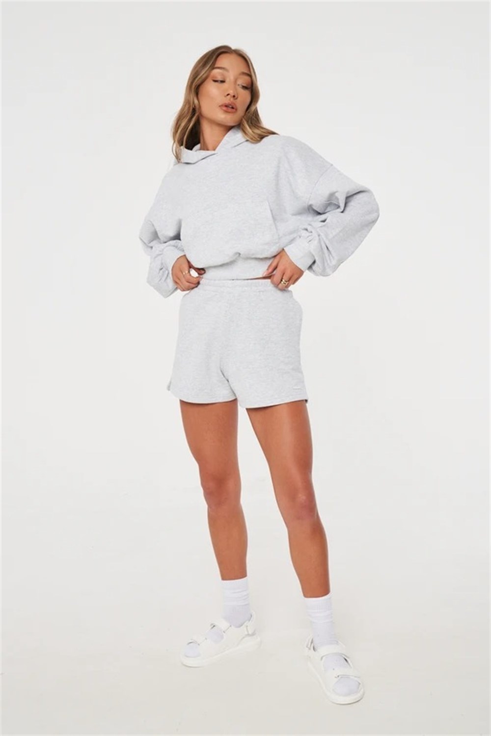 Basic Crop Sweat Gri