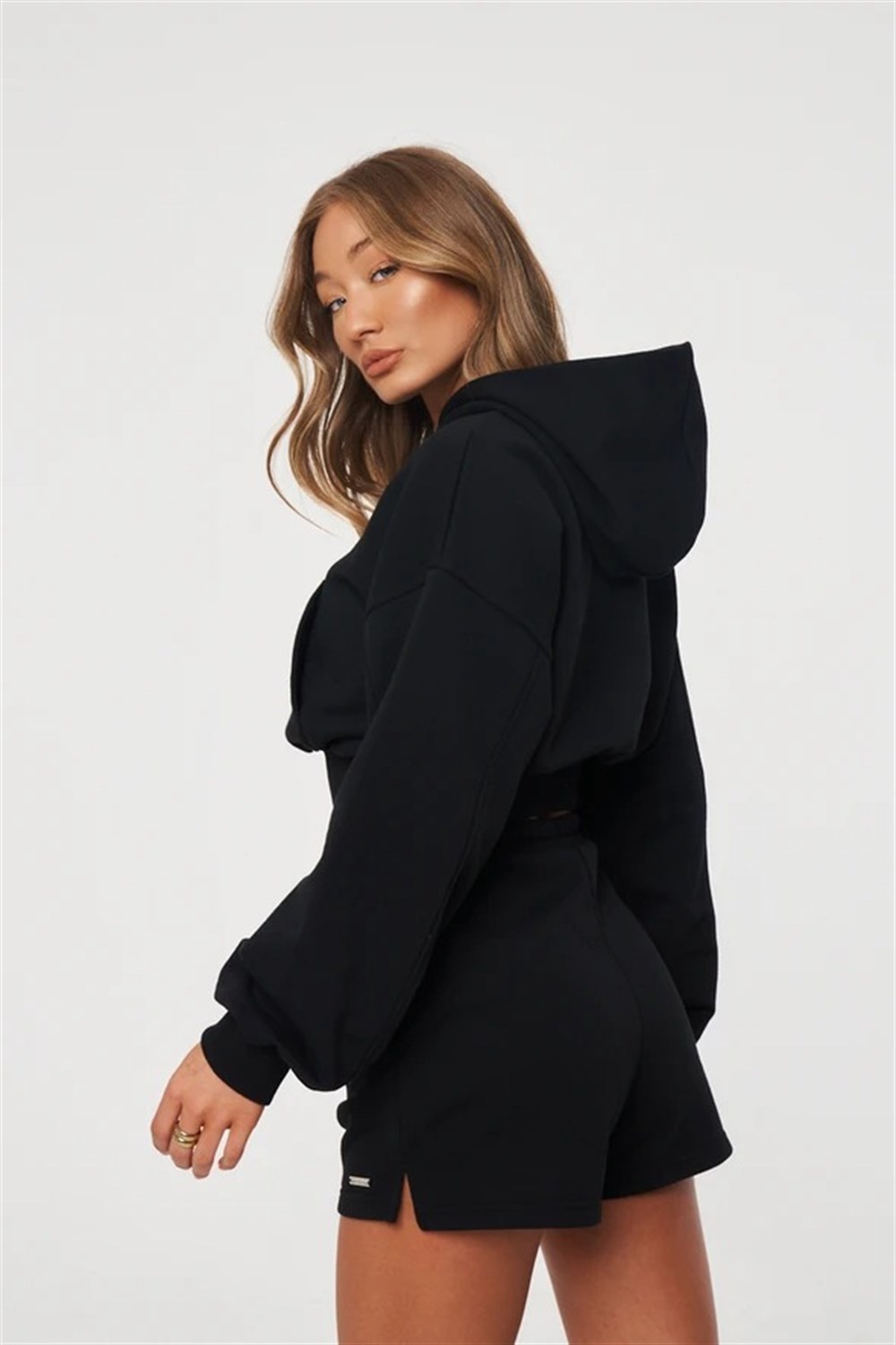 Basic Crop Sweat Siyah
