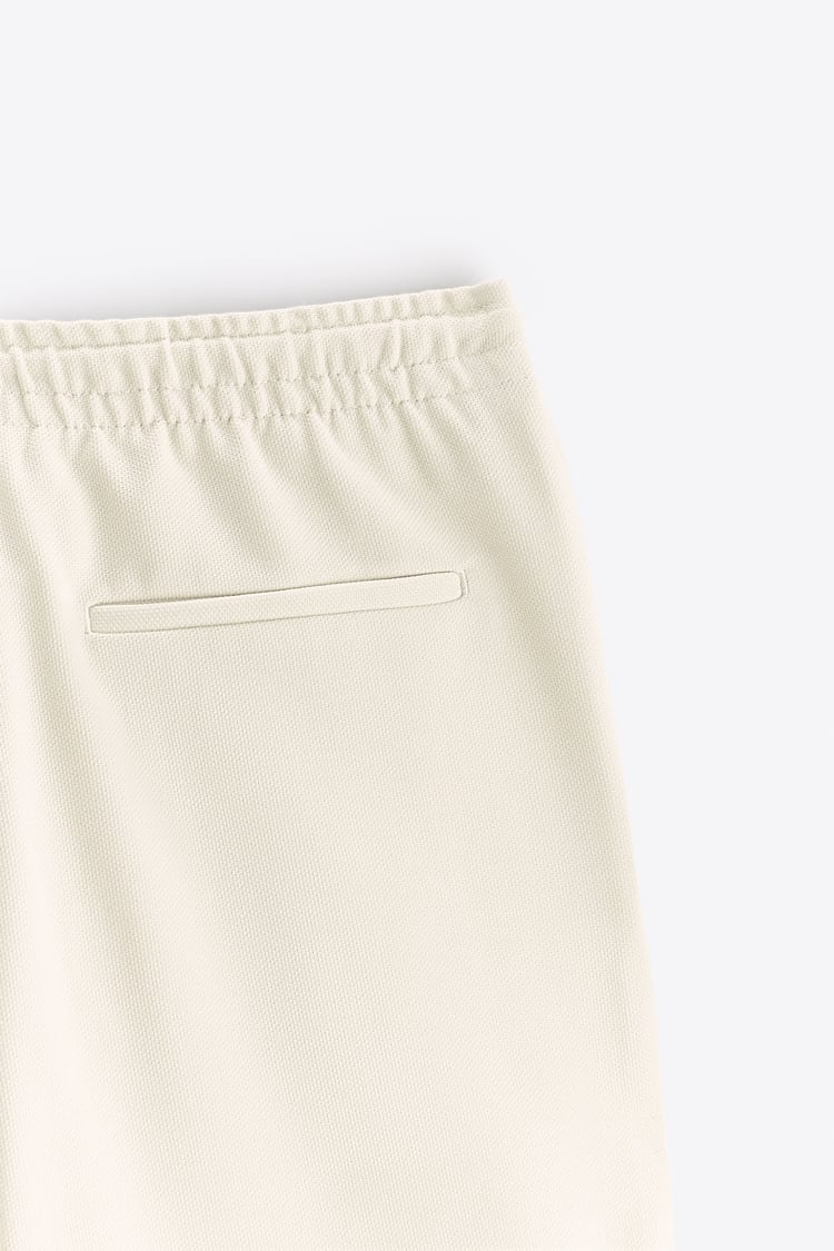 Basic İpli Jogger Pantolon-Ekru