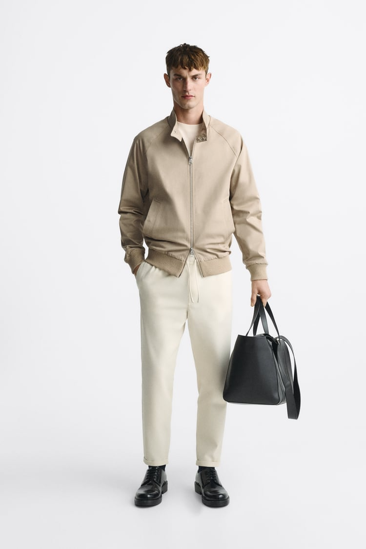 Basic İpli Jogger Pantolon-Ekru