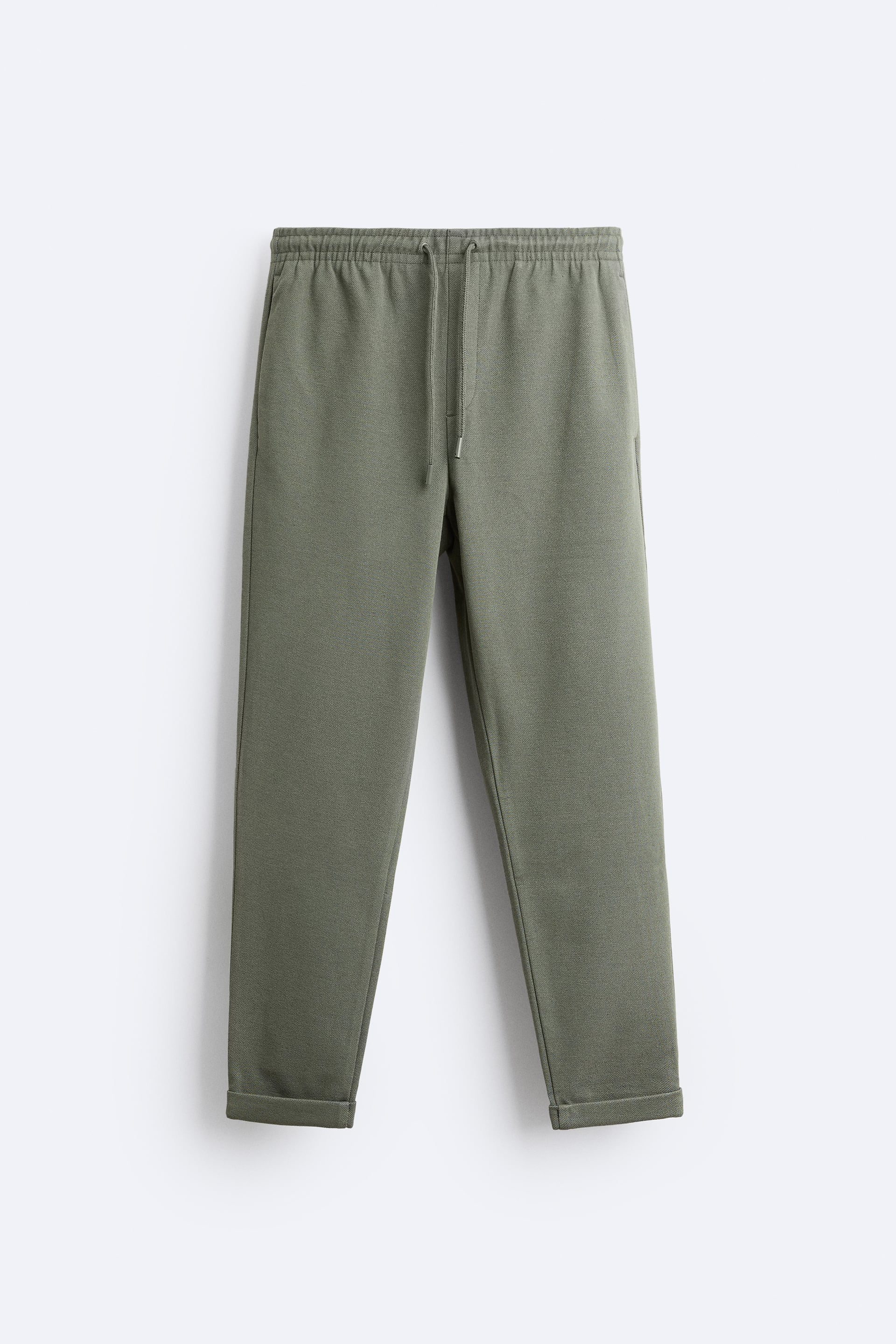 Basic İpli Jogger Pantolon-Haki
