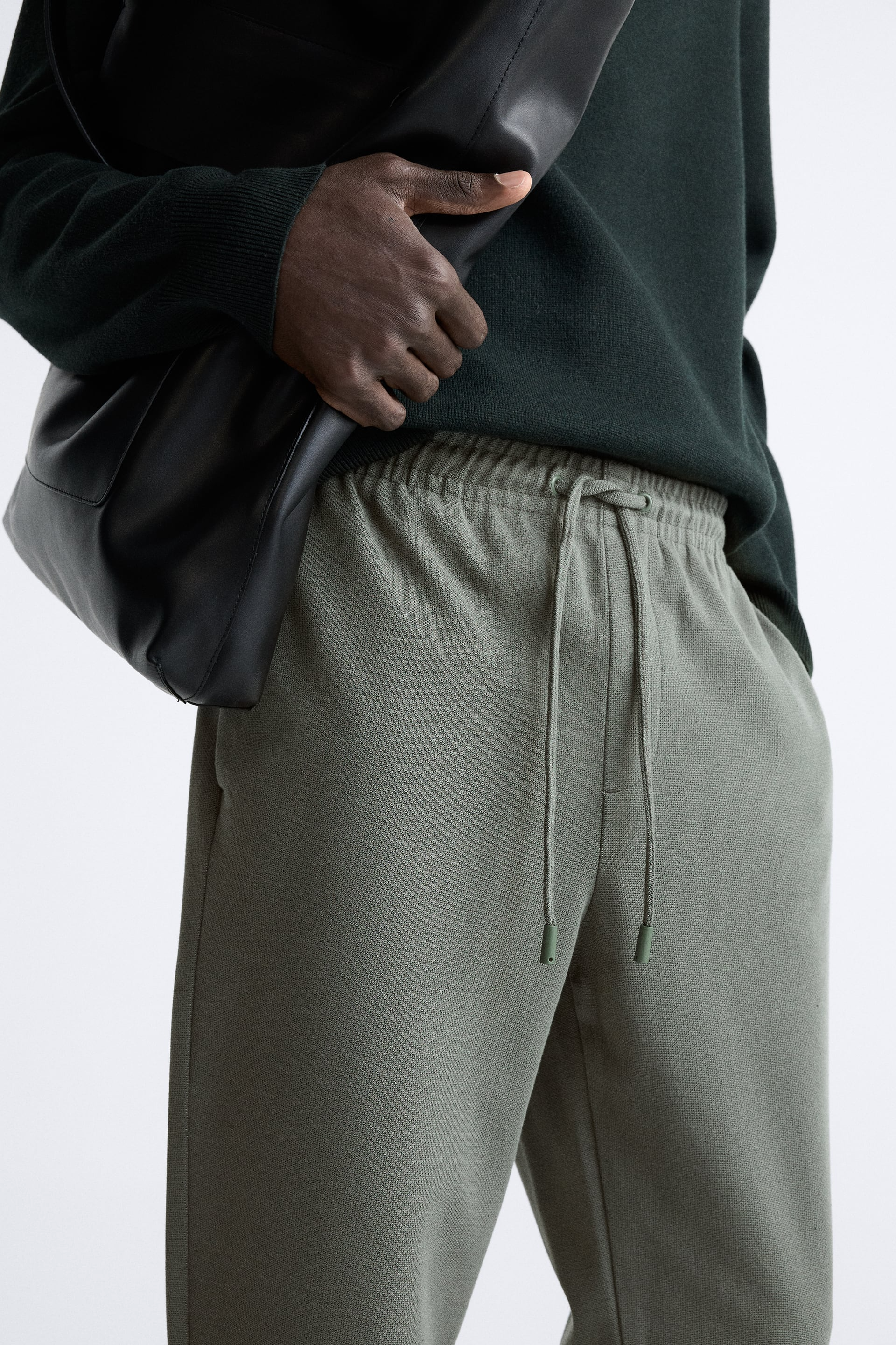 Basic İpli Jogger Pantolon-Haki