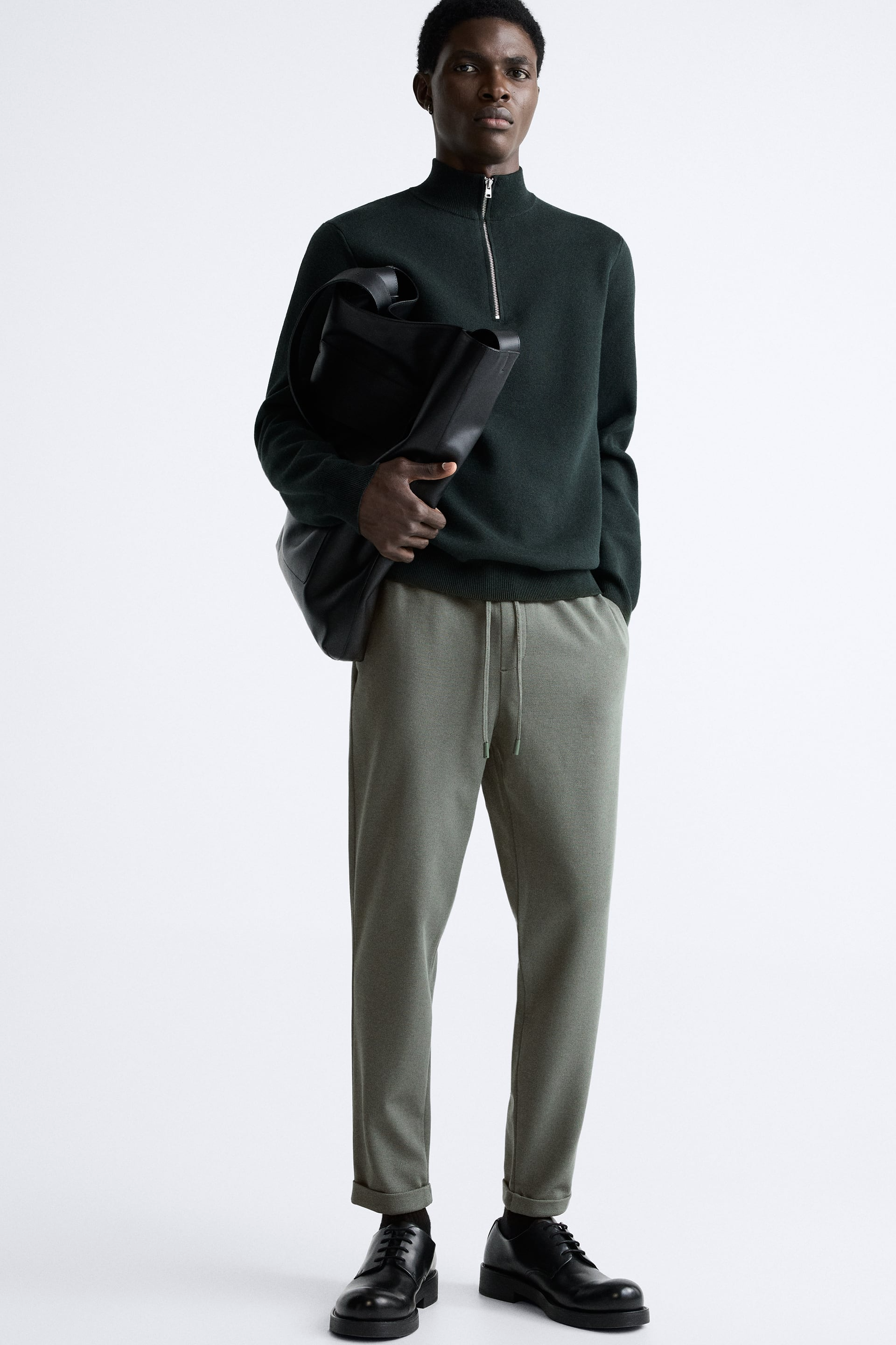 Basic İpli Jogger Pantolon-Haki