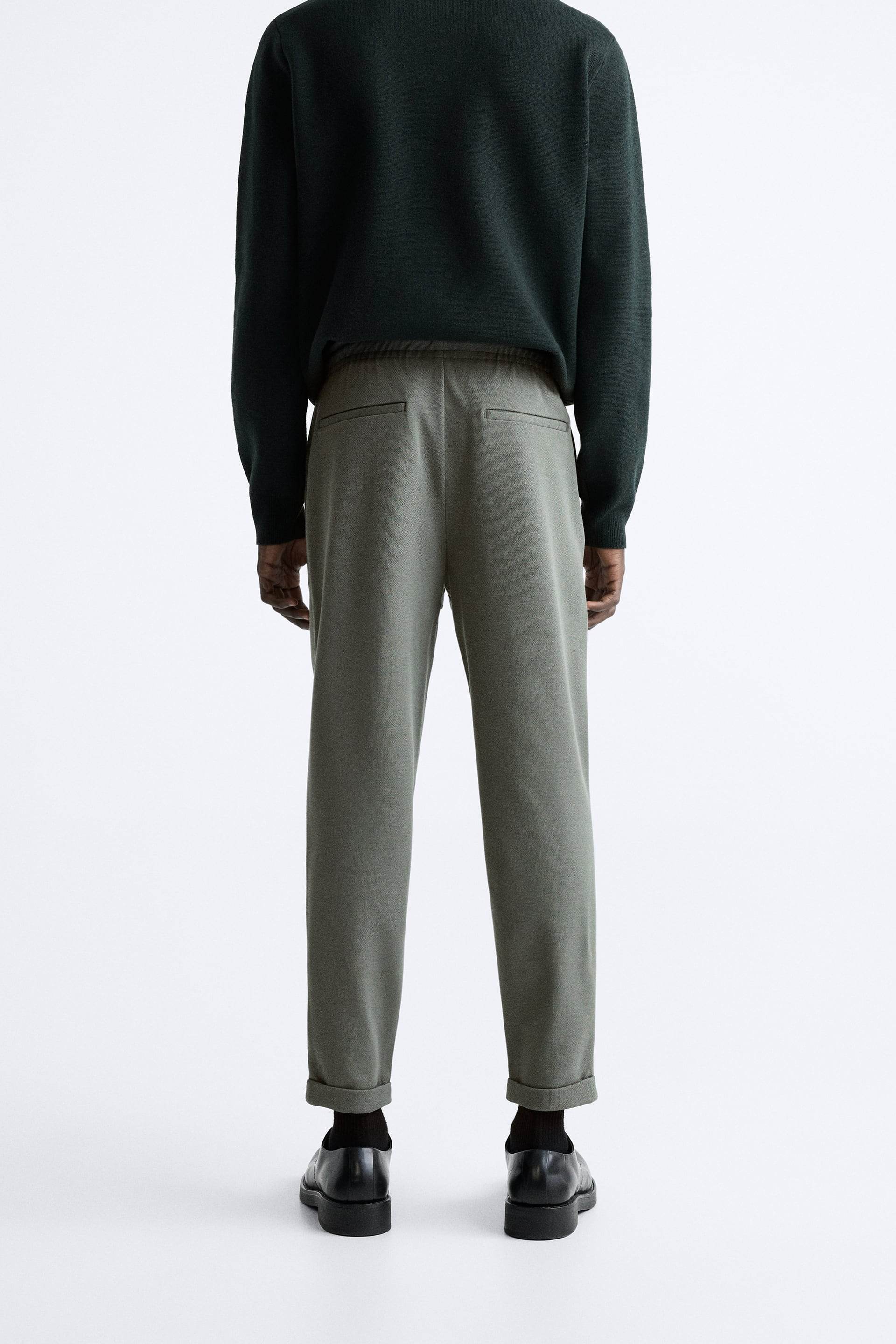 Basic İpli Jogger Pantolon-Haki