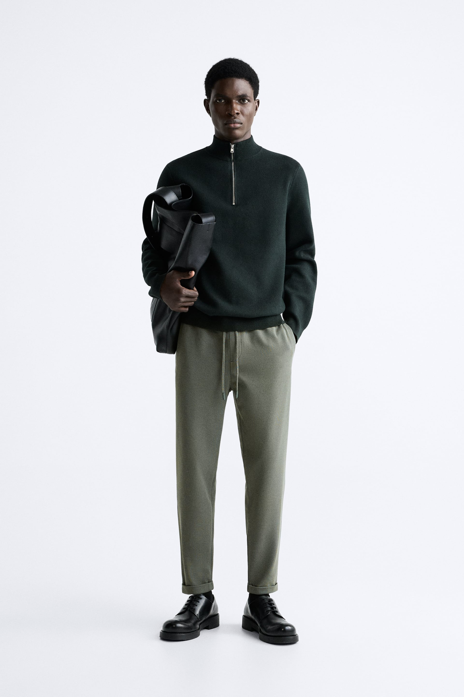 Basic İpli Jogger Pantolon-Haki