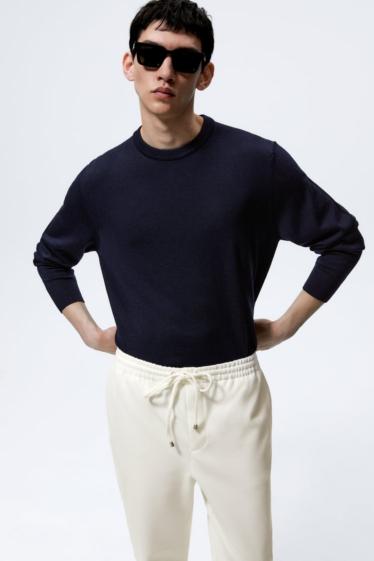 Basic İpli Jogger Pantolon-Kirli Beyaz