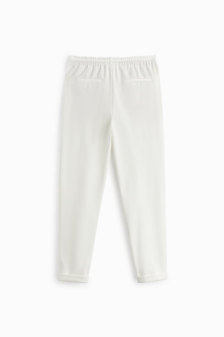 Basic İpli Jogger Pantolon-Kirli Beyaz