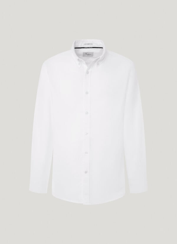 Basic likralı Gömlek-Beyaz