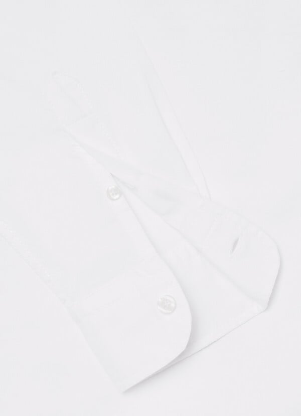 Basic likralı Gömlek-Beyaz