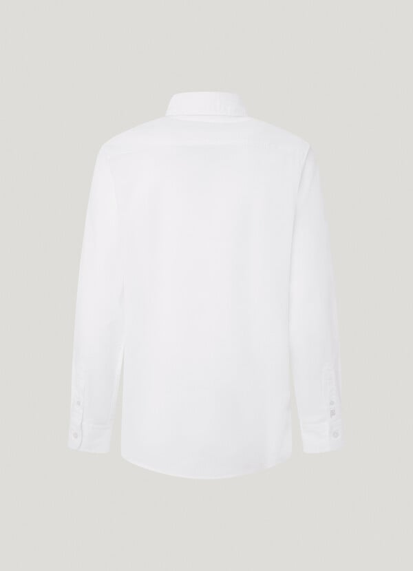 Basic likralı Gömlek-Beyaz