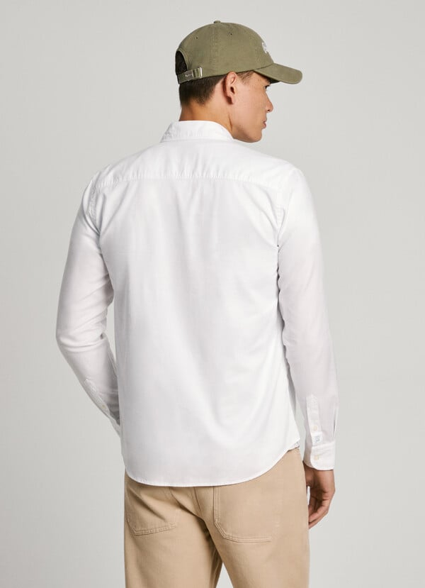 Basic likralı Gömlek-Beyaz