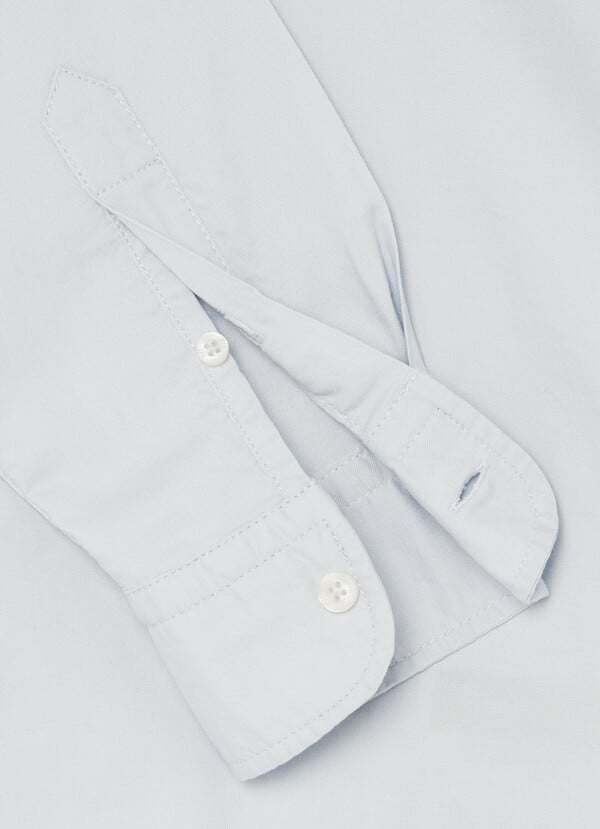 Basic likralı Gömlek-Mavi Açık