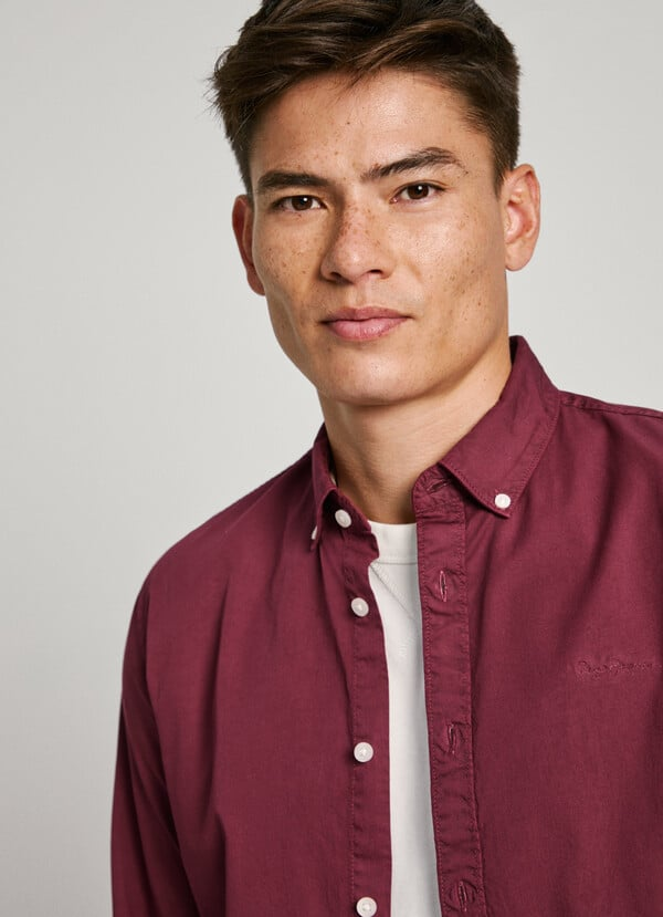 Basic Logolu GÖmlek-Bordo