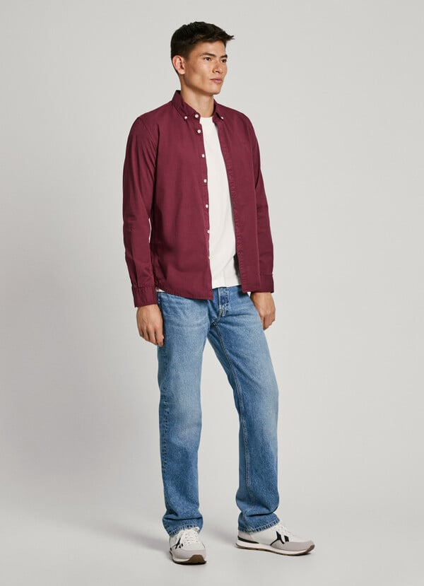 Basic Logolu GÖmlek-Bordo