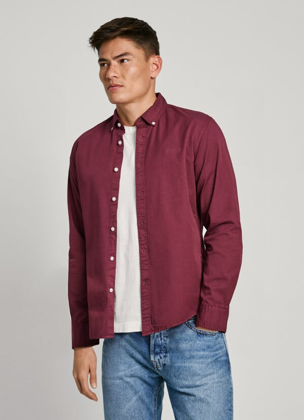 Basic Logolu GÖmlek-Bordo