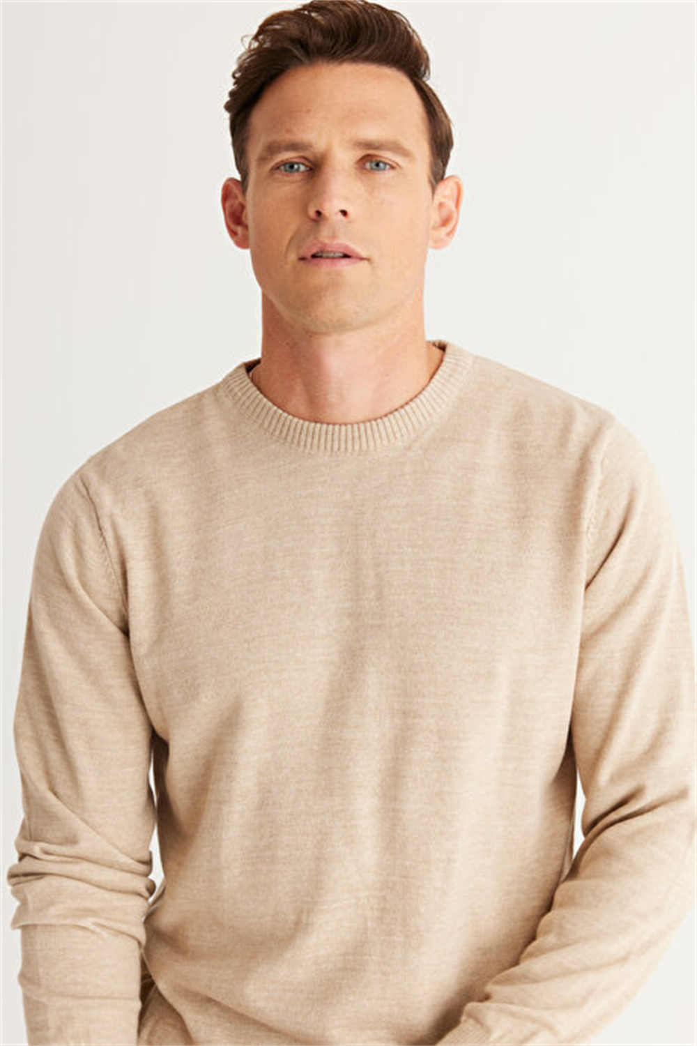 Basic L/S Triko Tshirt-Bej