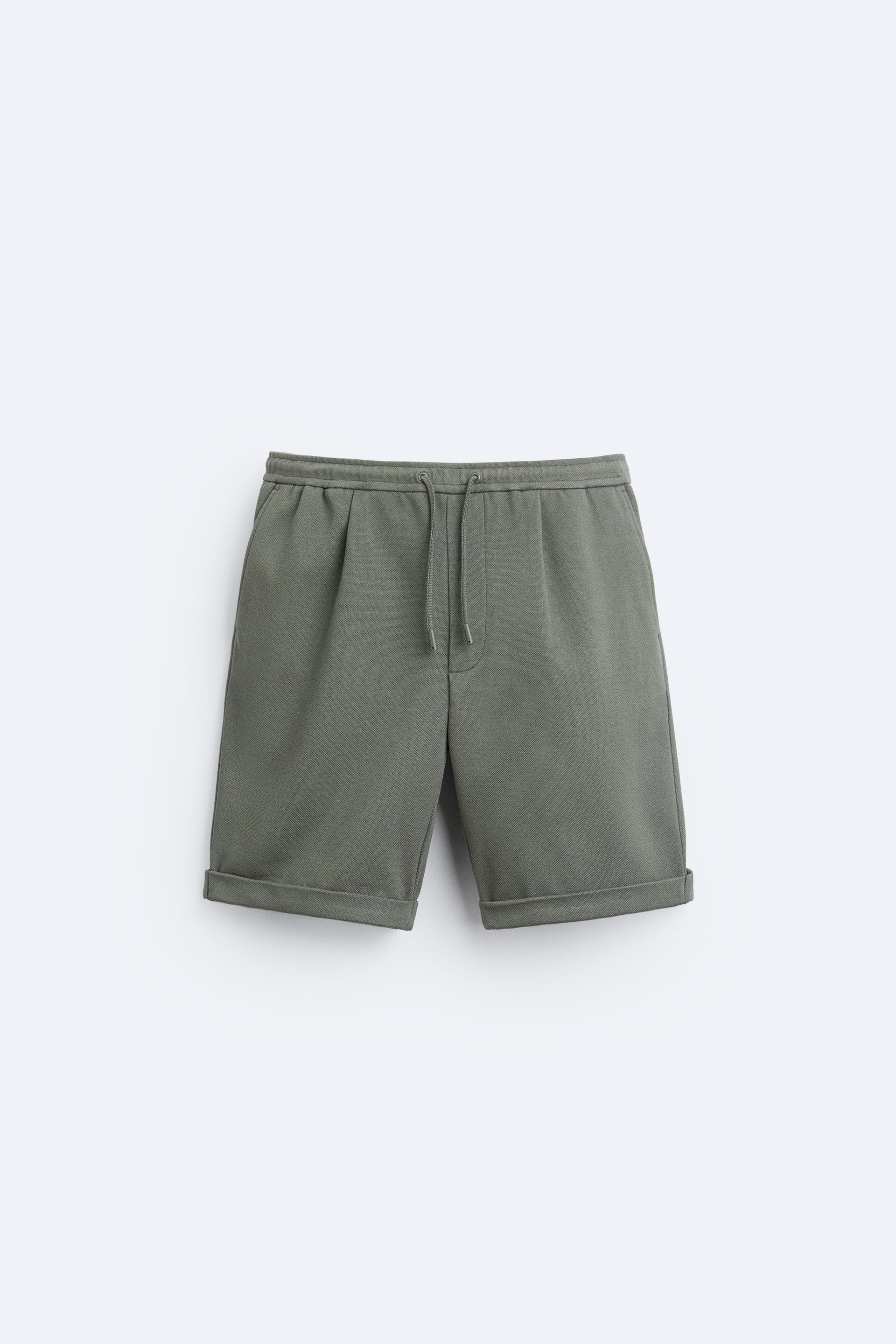 Basic Soft Kumaş İpli Jogger  Şort-Haki