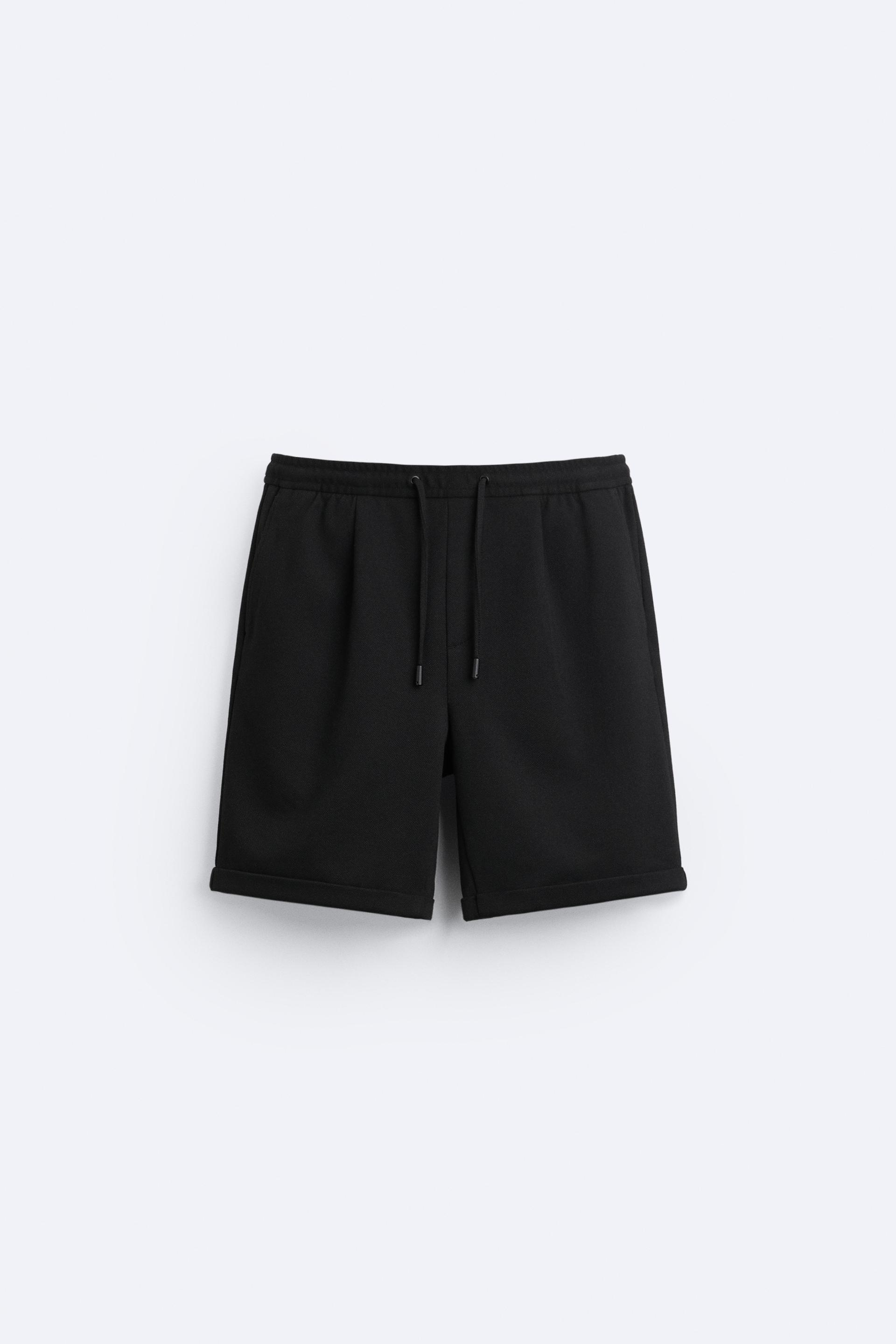 Basic Soft Kumaş İpli Jogger  Şort-Siyah