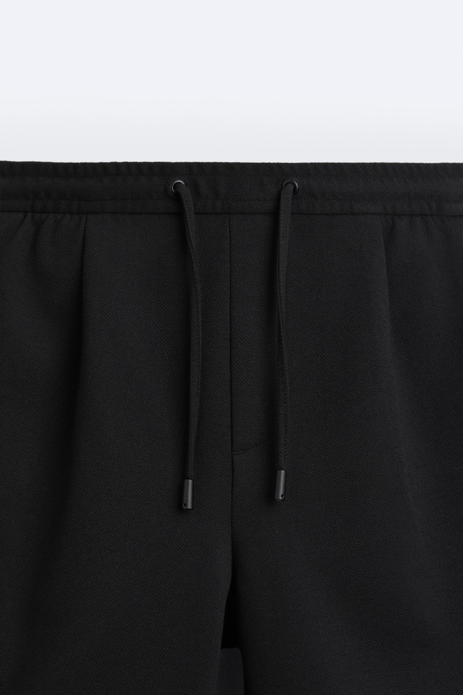 Basic Soft Kumaş İpli Jogger  Şort-Siyah