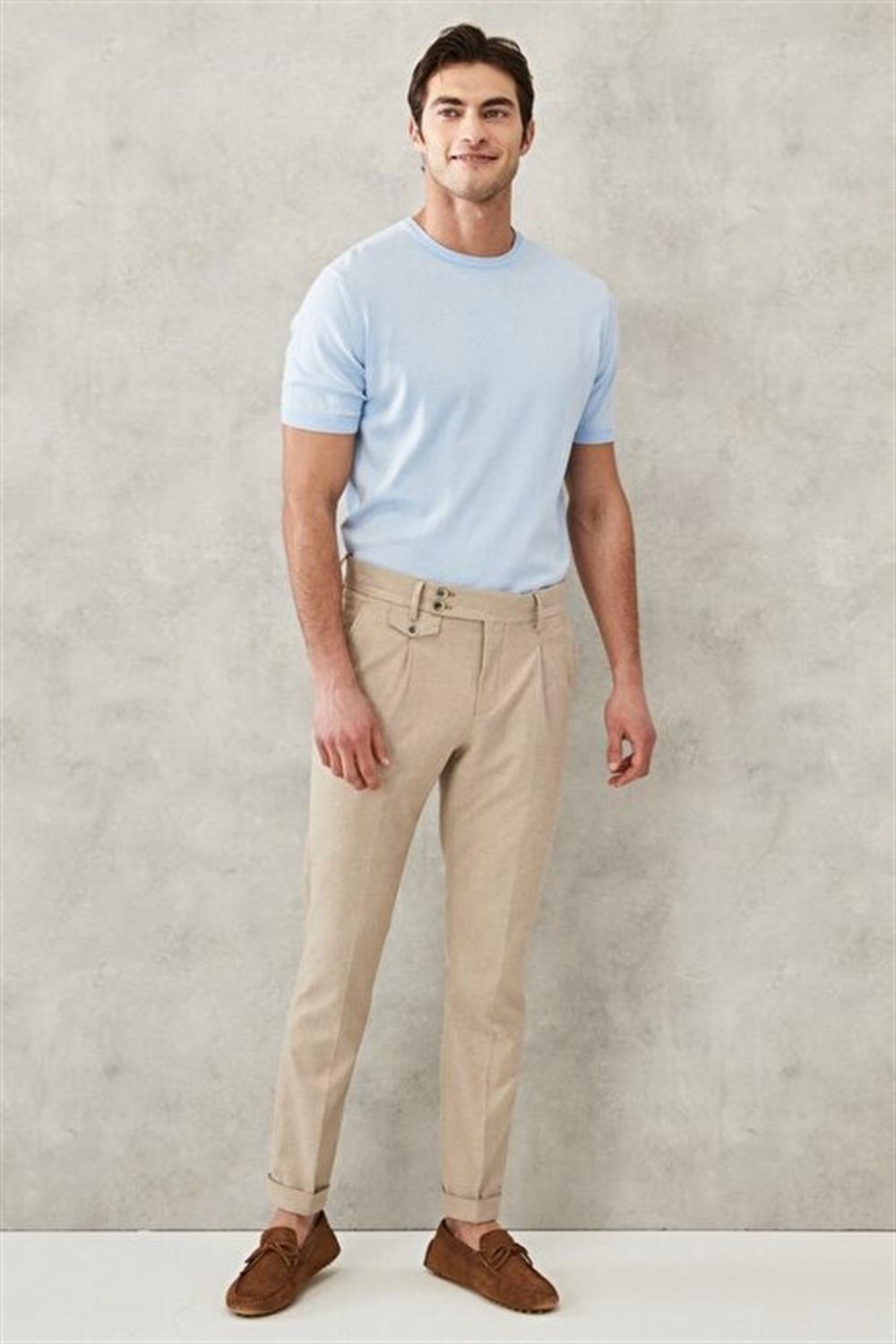 Basic Triko Tshirt-Mavi Açık