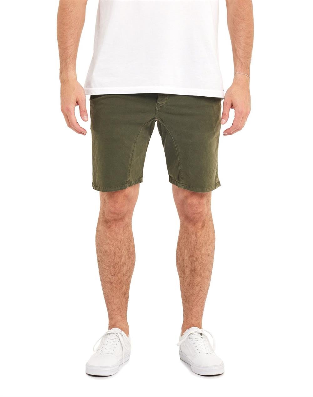 Bermuda Gabardin Şort-Haki