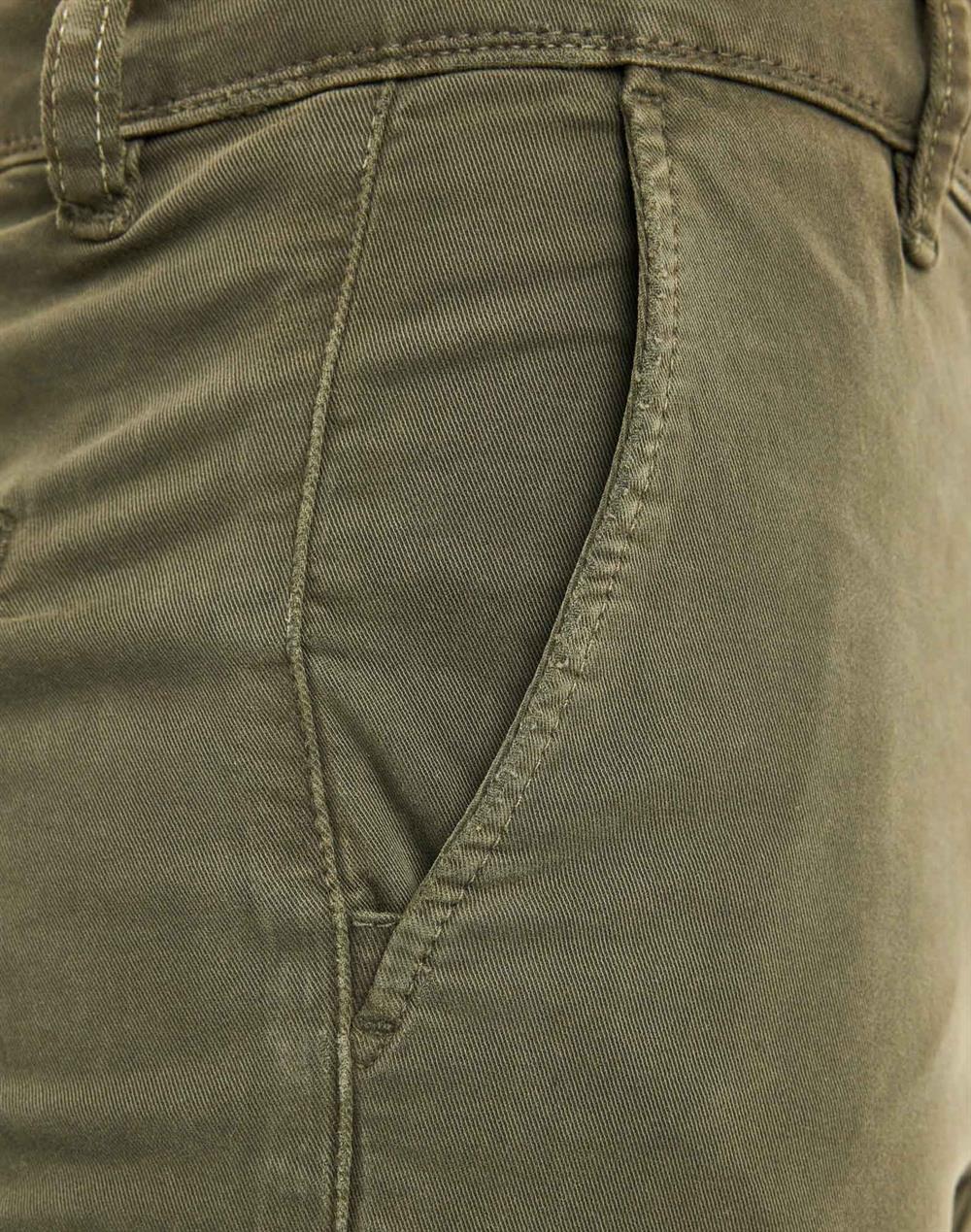 Bermuda Gabardin Şort-Haki