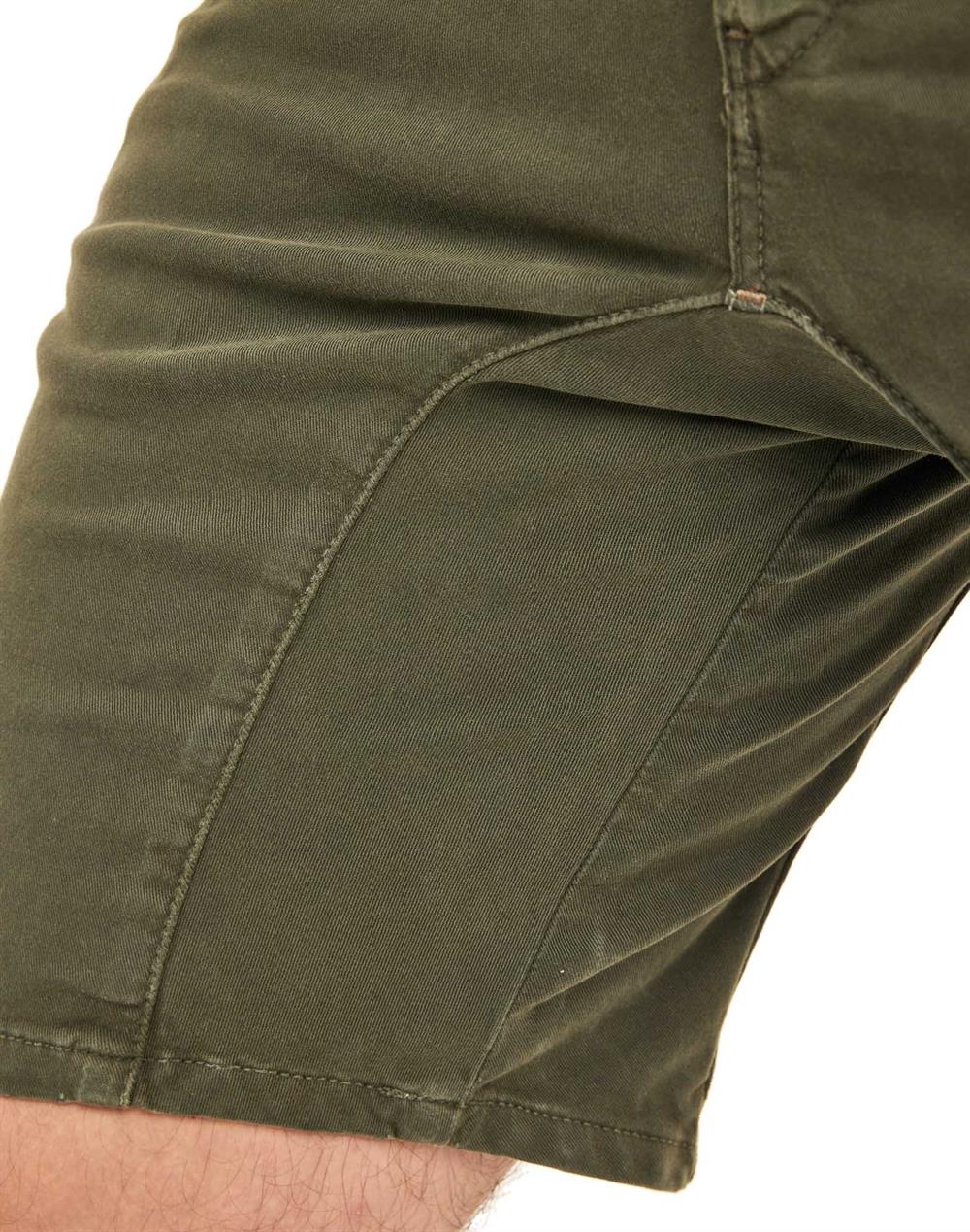 Bermuda Gabardin Şort-Haki