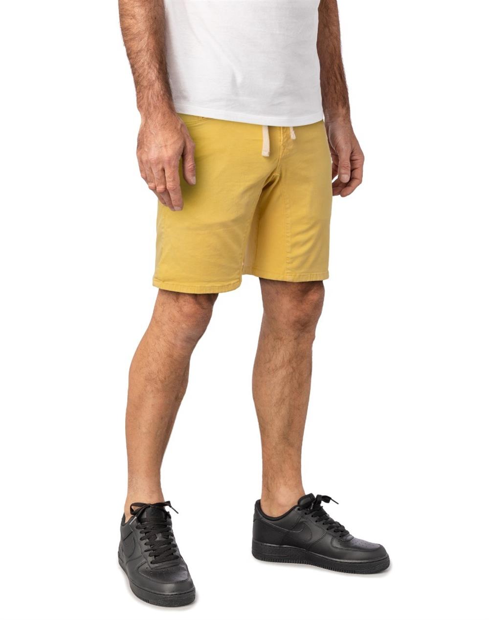 Bermuda Gabardin Şort-Sarı