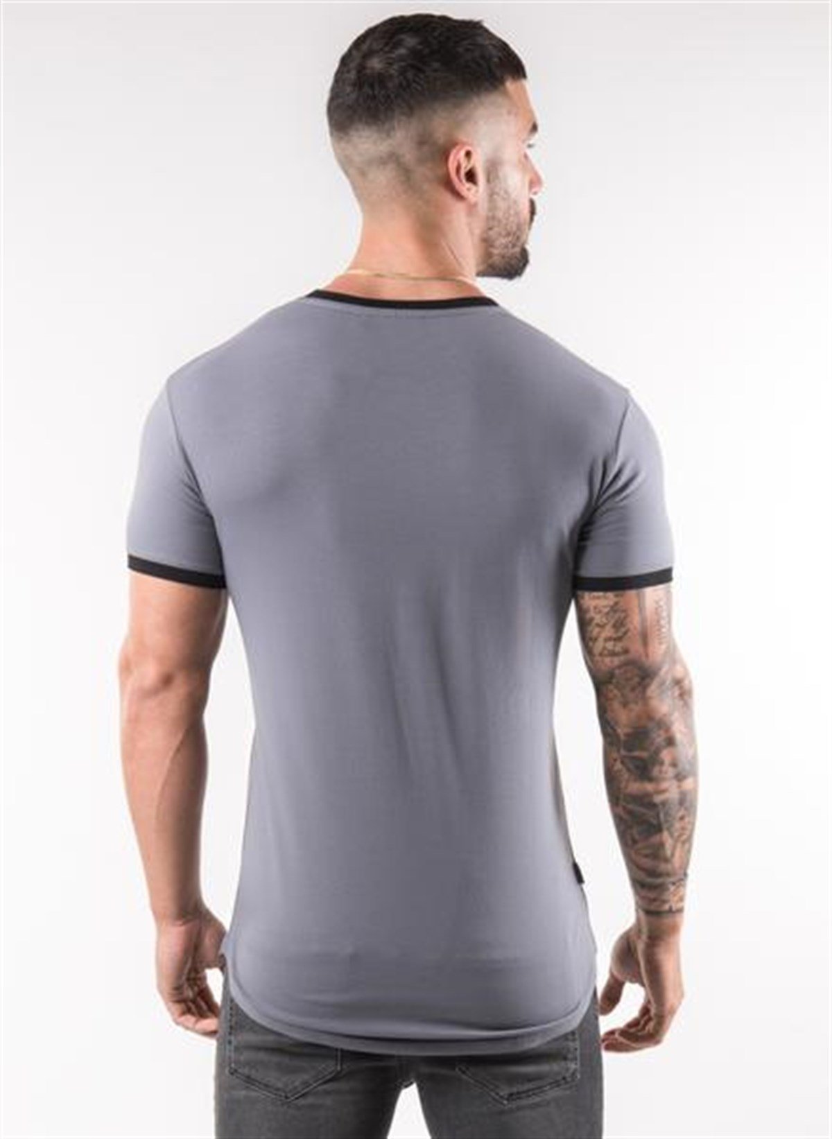 Biyesi Renkli T-Shirt Gri-Melanj