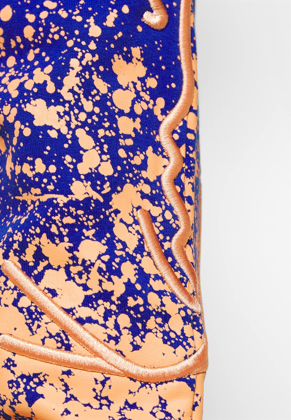 Boya Efektli  Rahat EşofmanAltı Jogger Saks Mavi