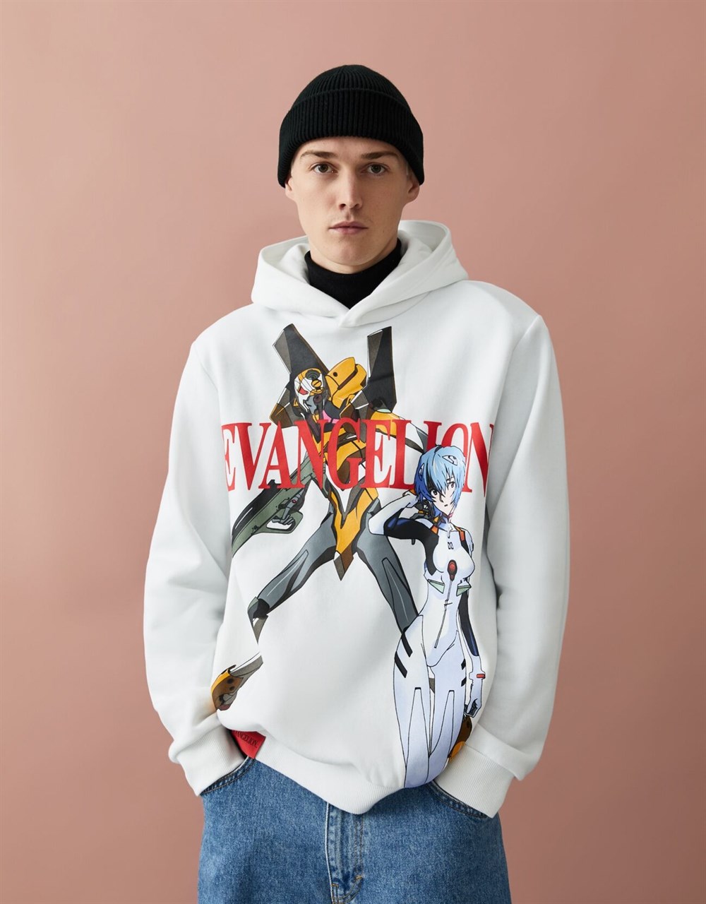 BRSK Karekter Kapişonlu  Sweat-Beyaz