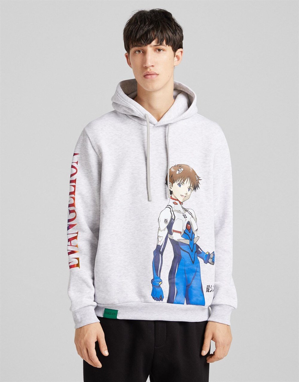 BRSK Karekter Kapişonlu  Sweat-Gri