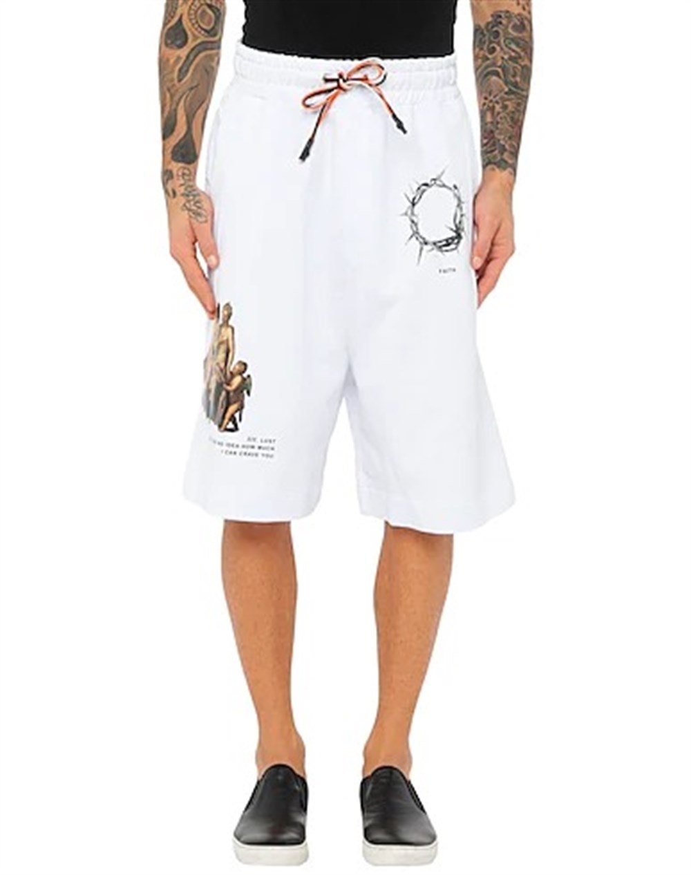 Casual Oversize  Bol Penye (Saint Sinners]Şort Beyaz