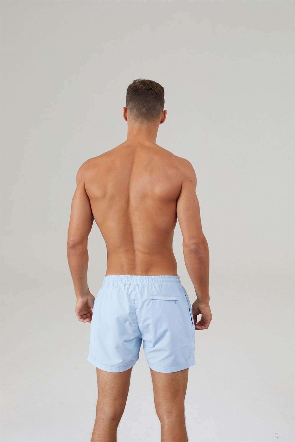 Cepli Pastel Deniz Şortu Mavi Açık