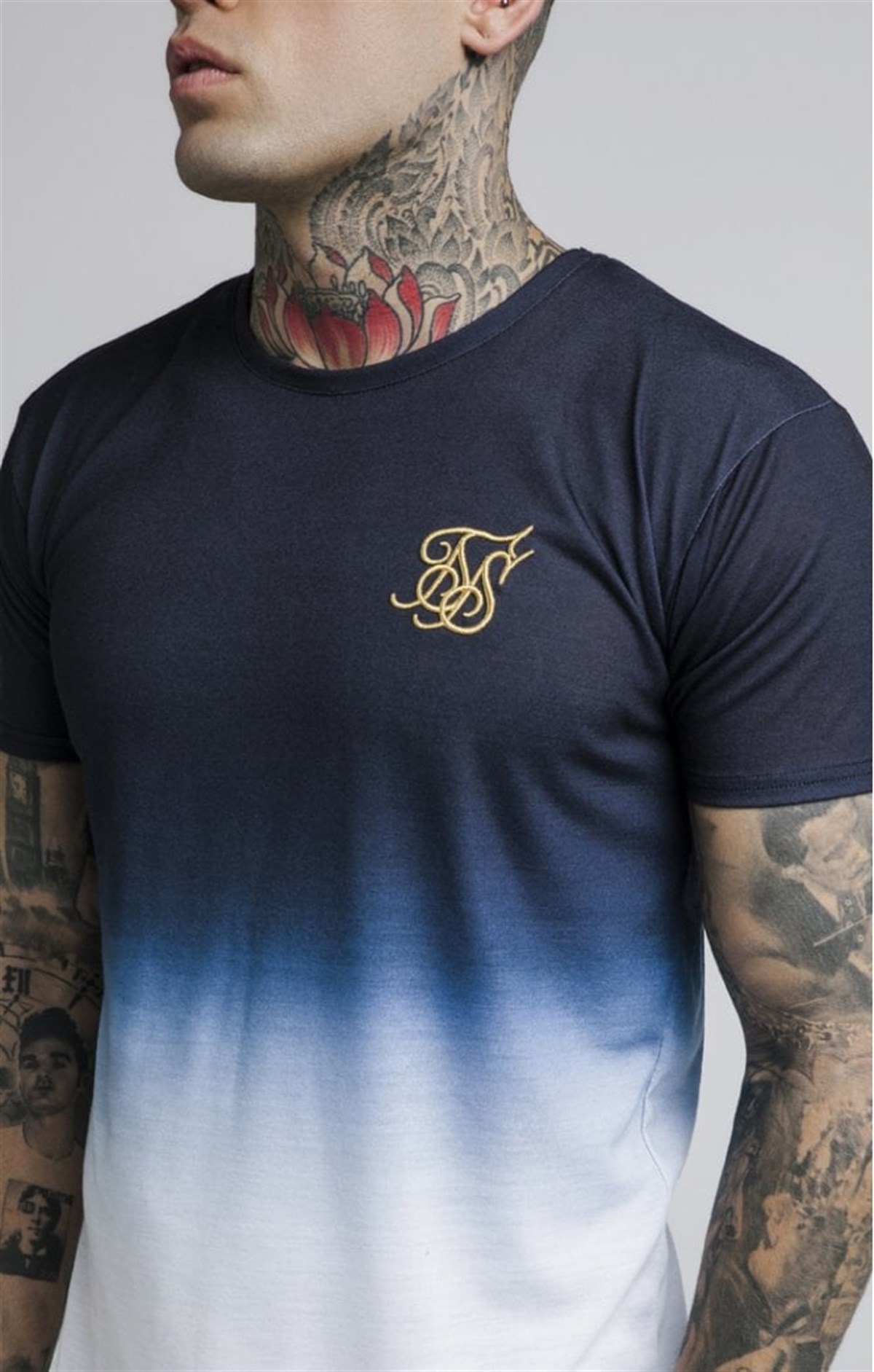 Çift Renk Geçişli T shirt Siyah-Beyaz