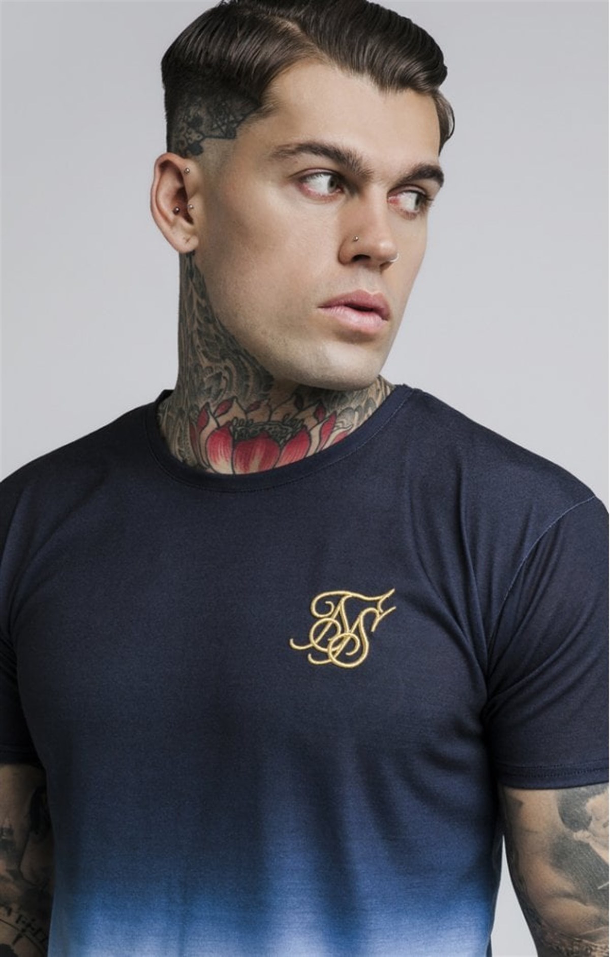 Çift Renk Geçişli T shirt Siyah-Beyaz