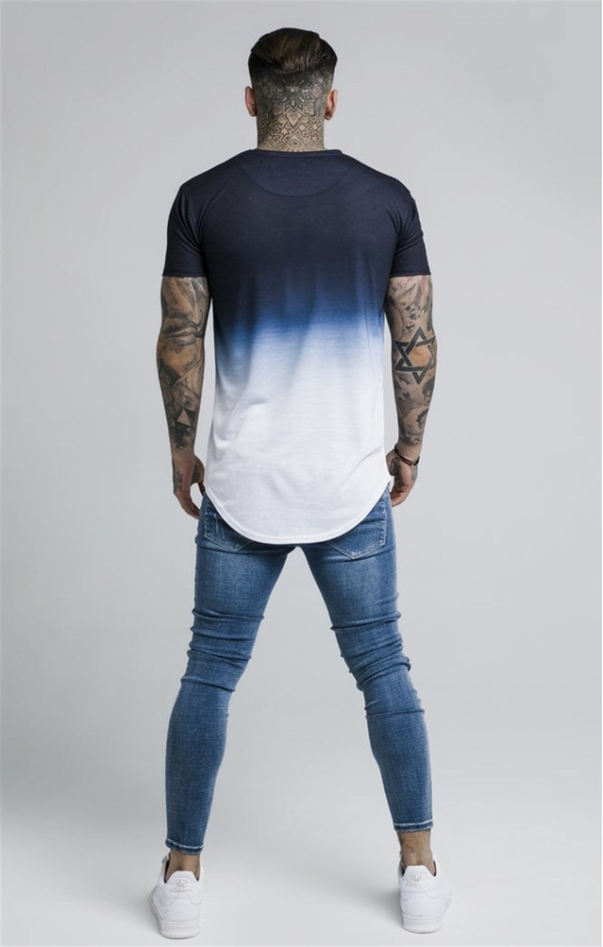 Çift Renk Geçişli T shirt Siyah-Beyaz