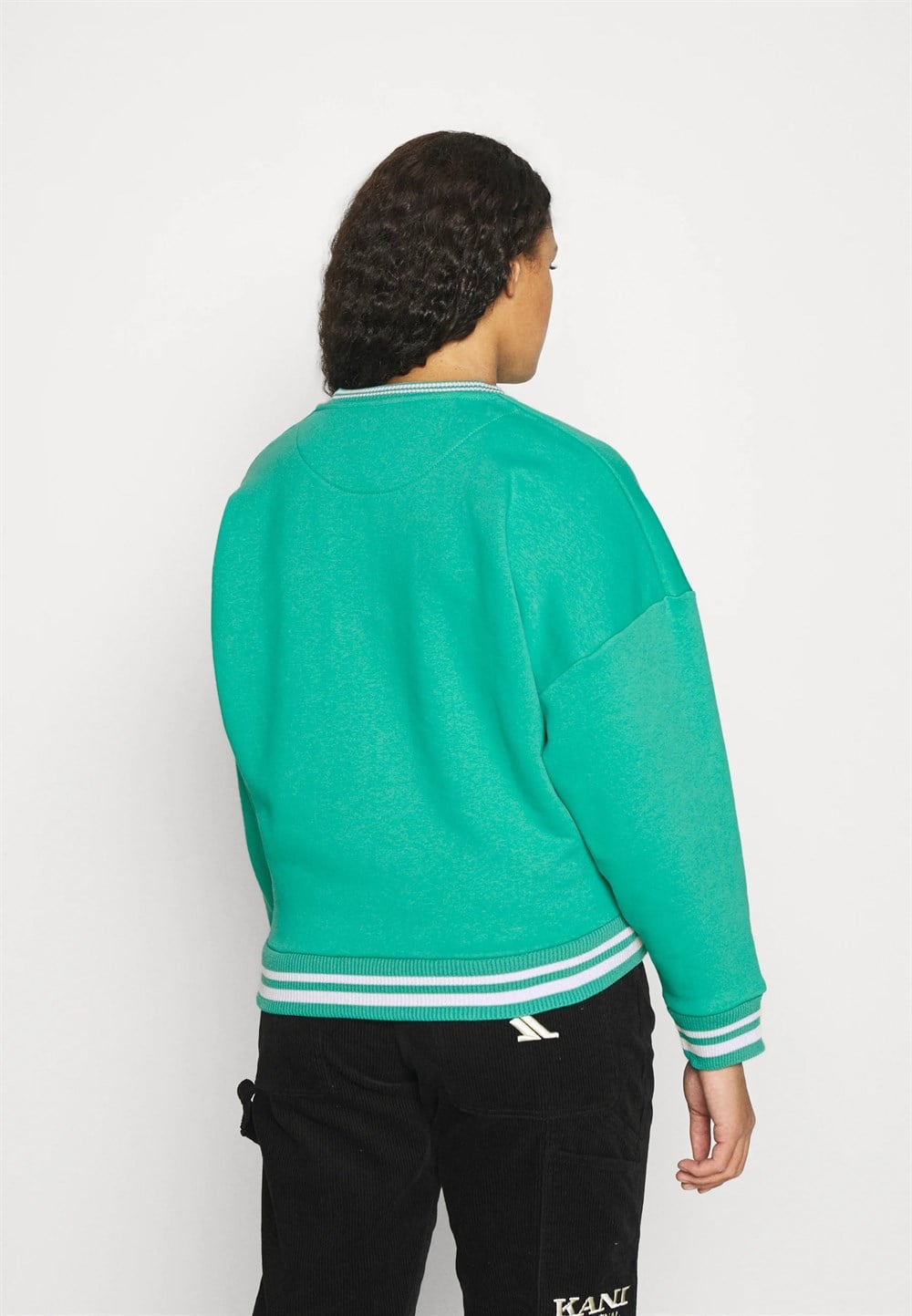 Çok Renkli Oversize Crew Sweat Yeşil