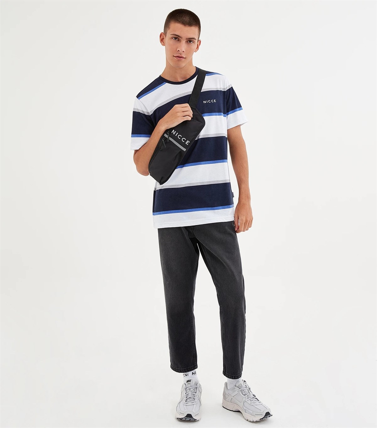 Colum T Shirt Lacivert-Beyaz