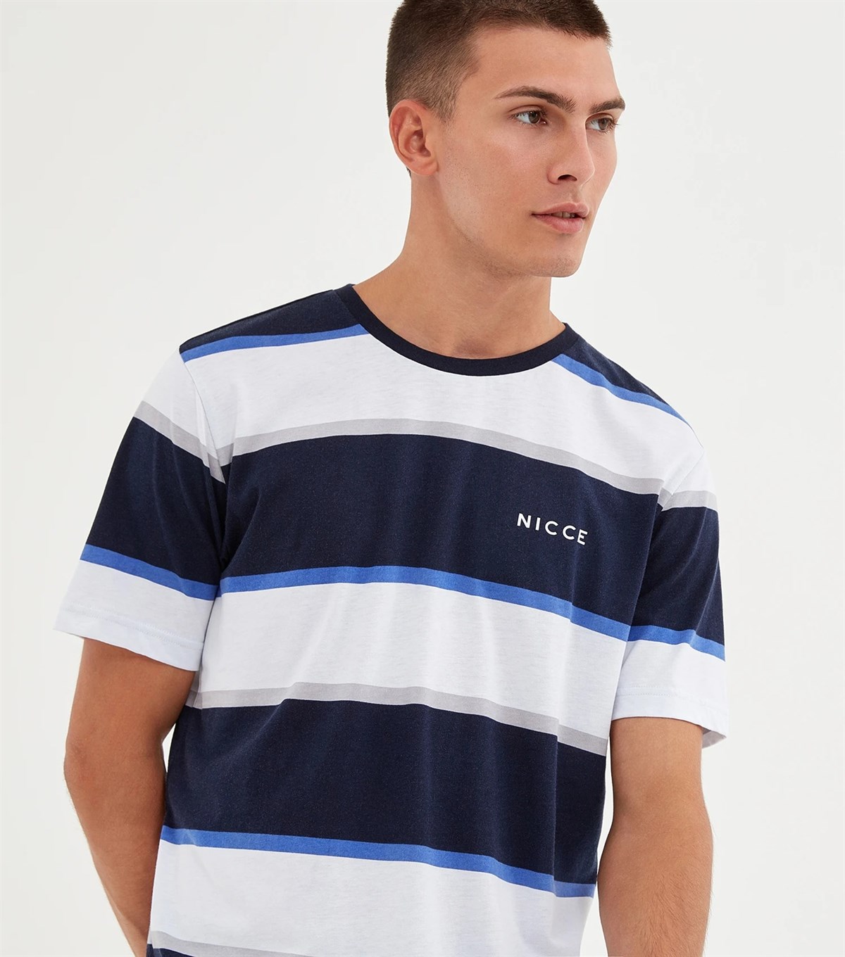 Colum T Shirt Lacivert-Beyaz