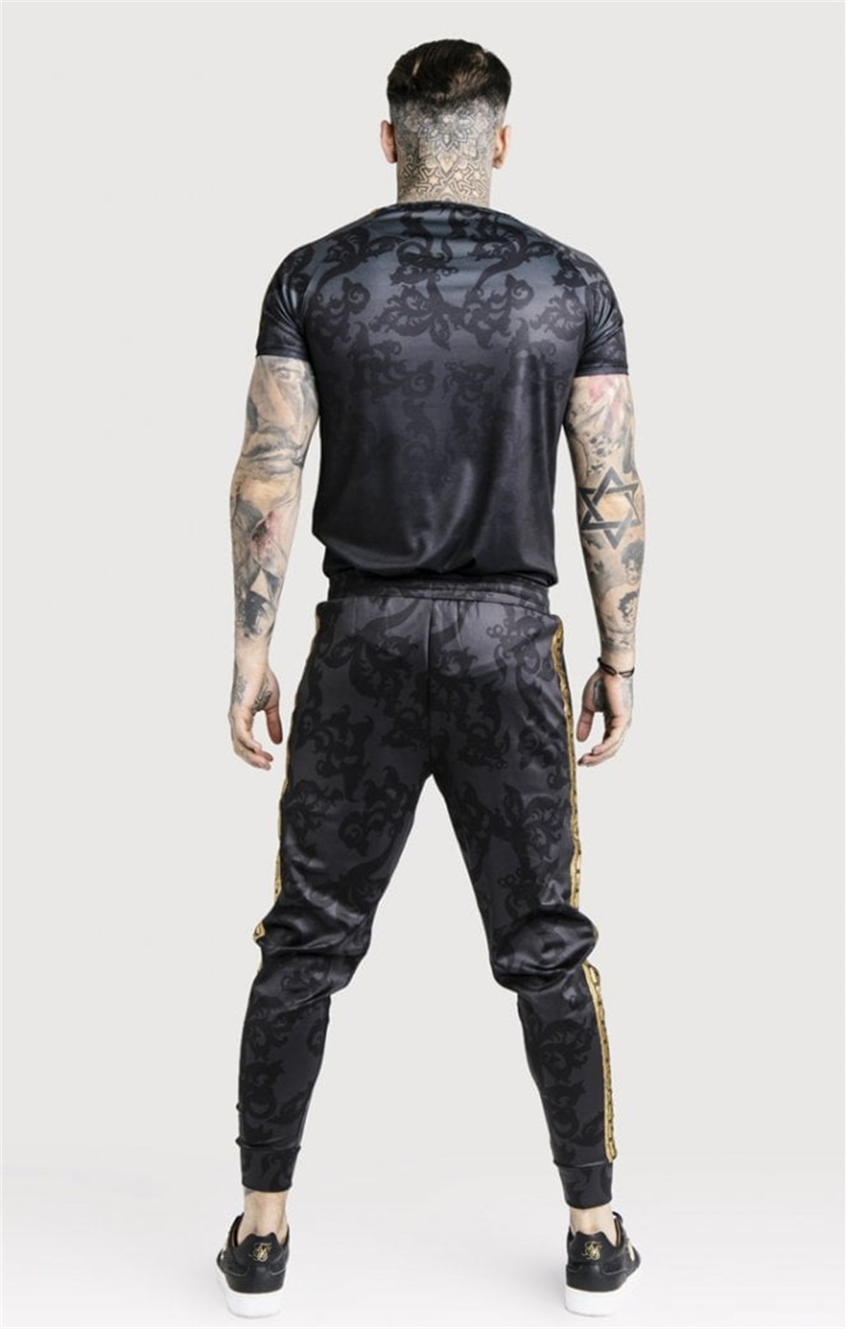Dani Alves Şeritli Gizli Baskılı T shirt Petrol