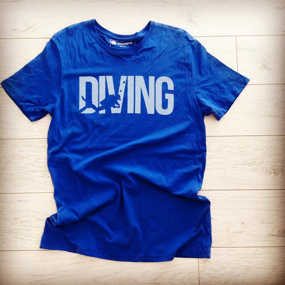 Diving T Shirt-Saks Mavi