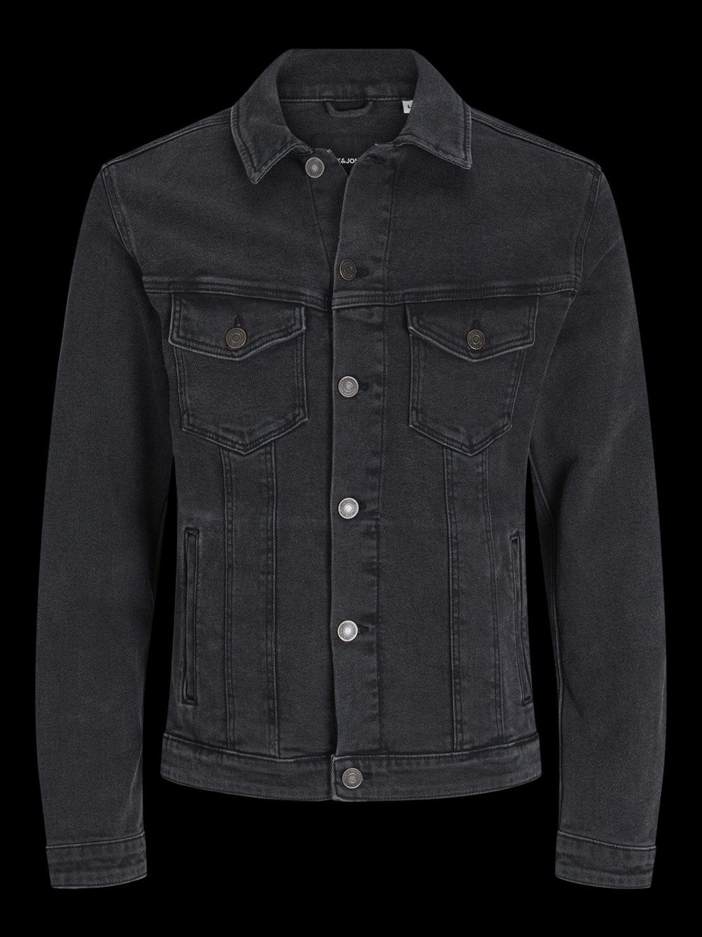 Eskitme Jean Jacket-Siyah