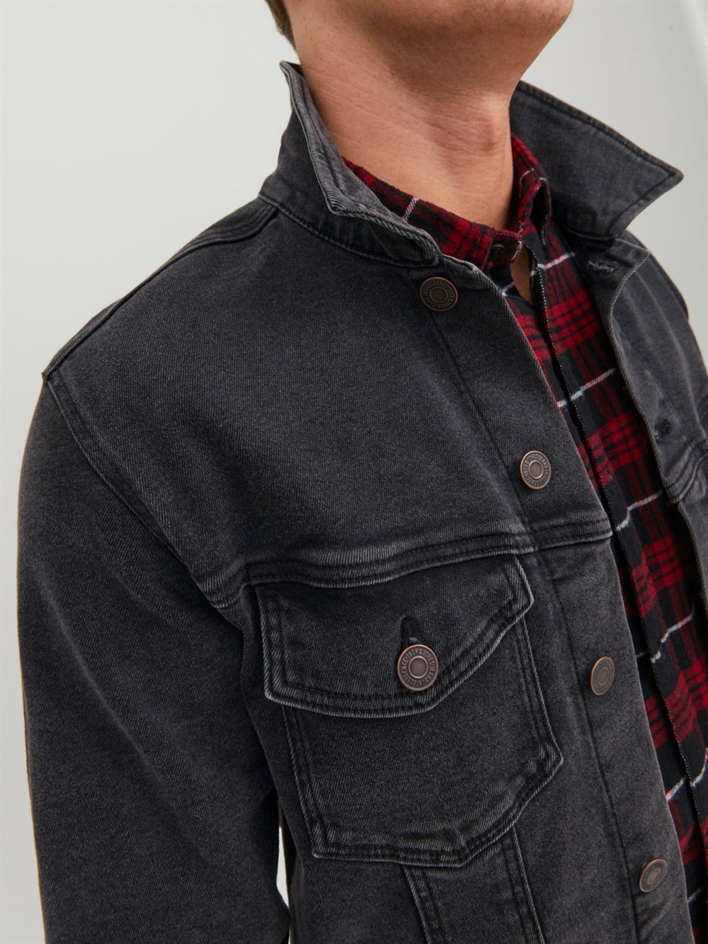 Eskitme Jean Jacket-Siyah