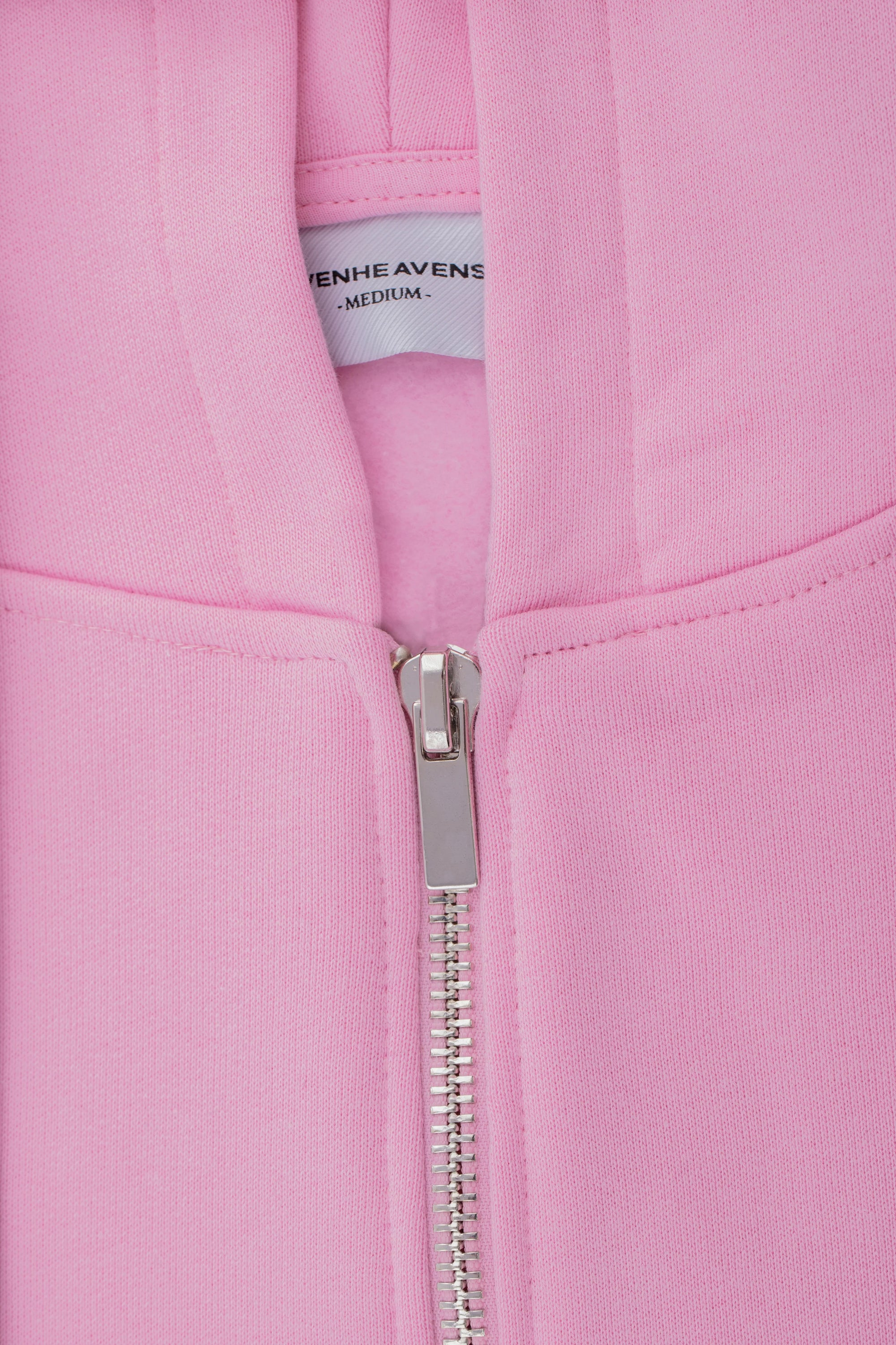 Fermuarlı Kapişonlu Sweat-Pembe