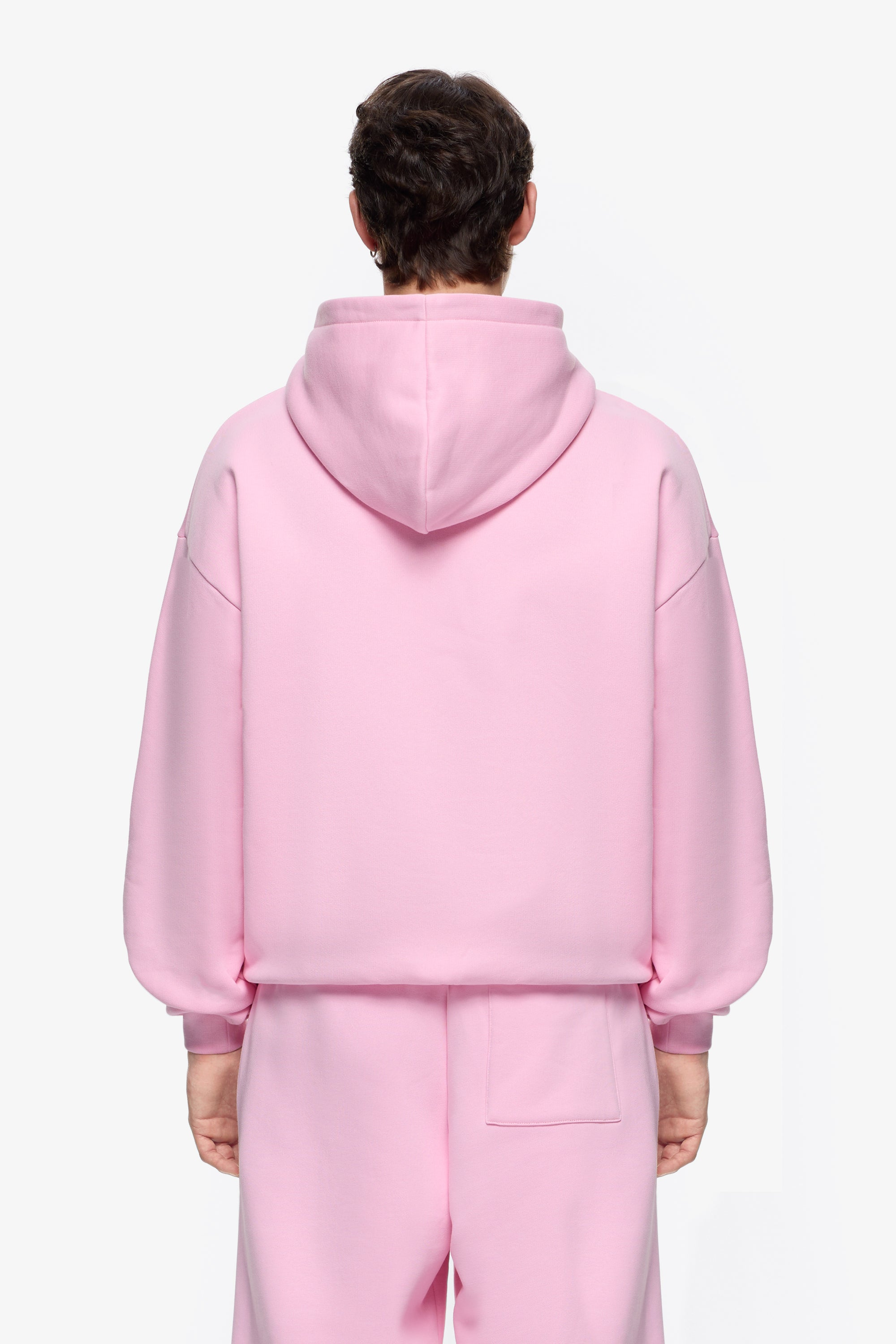 Fermuarlı Kapişonlu Sweat-Pembe