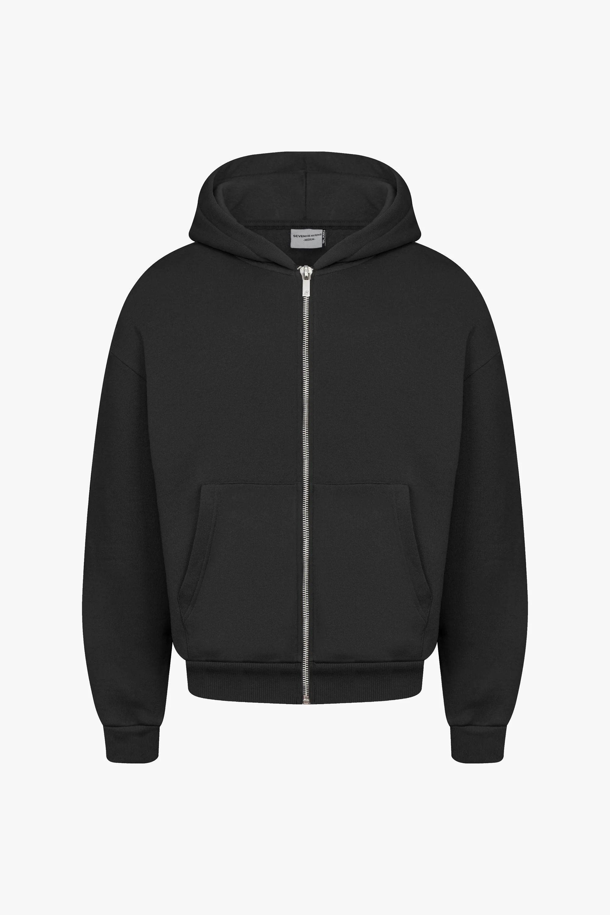 Fermuarlı Kapişonlu Sweat-Siyah